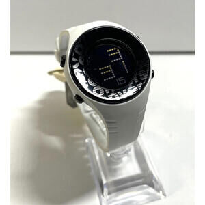 Converse VR007-100 Mens Black Digital Dial White Band Alarm Watch NEW BATTERY